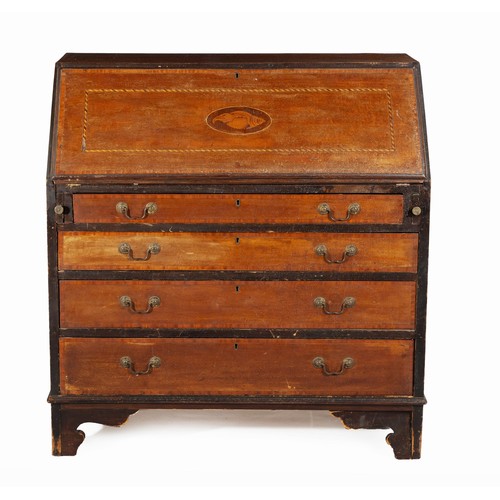 301 - A GEORGE III MAHOGANY AND INLAID BUREAU