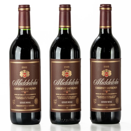 91 - 1989 Middelvlei Cabernet Sauvignon 3 x bottles - 750ml