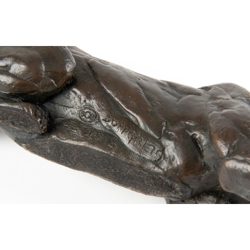 595 - Donald Greig (South African 1959 - ) LEOPARD CRAWLING MAQUETTE