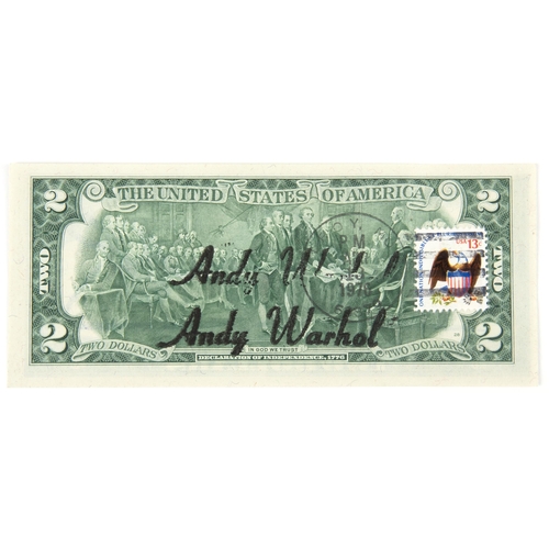 652 - Andy Warhol (American 1928 - 1987) 2 DOLLARS (THOMAS JEFFERSON)