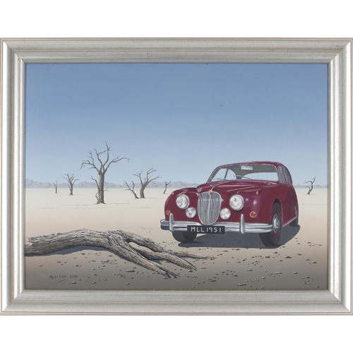 452 - Martin Layton (South African 1951 - 2011) CAR IN THE DESERT