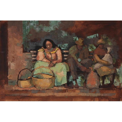 481 - Anthony Strickland (South African 1920 - 2000) FIGURES ON A BENCH