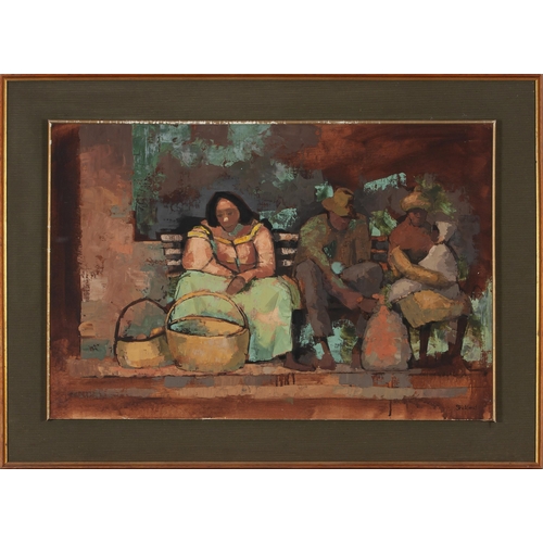 481 - Anthony Strickland (South African 1920 - 2000) FIGURES ON A BENCH