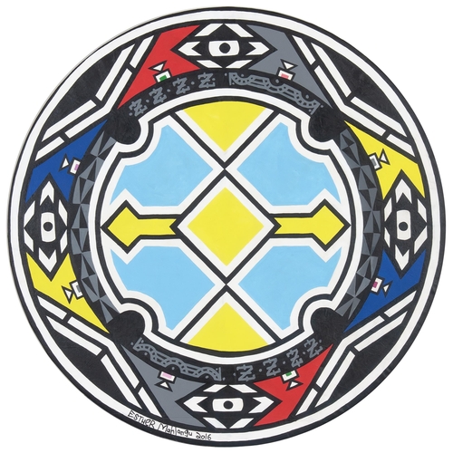 649 - Esther Mahlangu (South African 1935 - ) NDEBELE CIRCLE