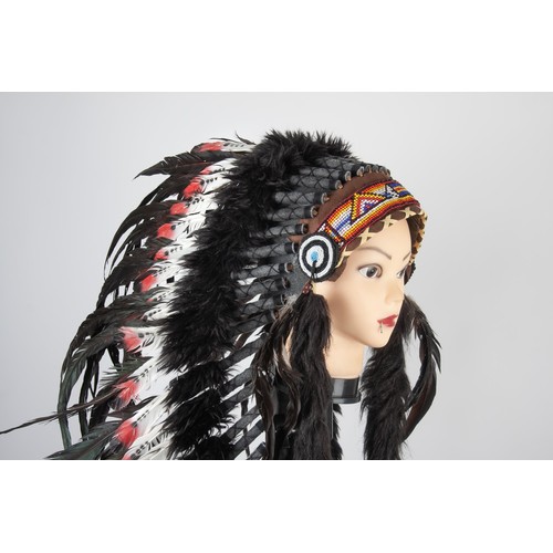 252 - AN INDIAN FEATHERED HEAD DRESS