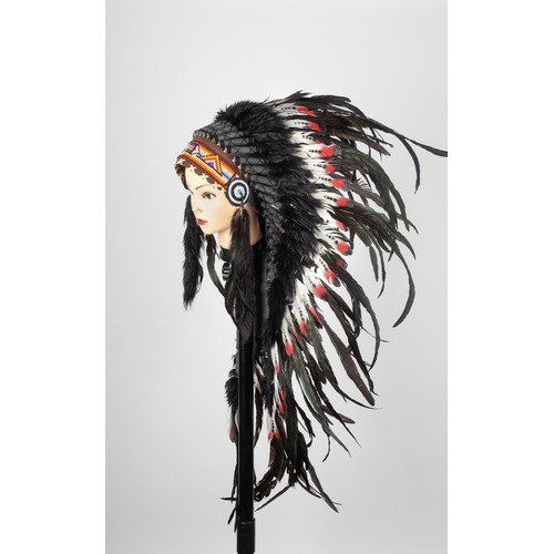 252 - AN INDIAN FEATHERED HEAD DRESS