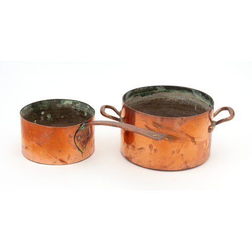 238 - A COPPER POT AND PAN