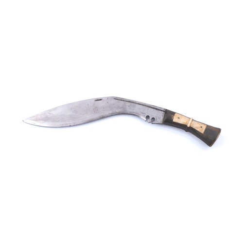 186 - A HORN AND BONE HANDLED KUKRI