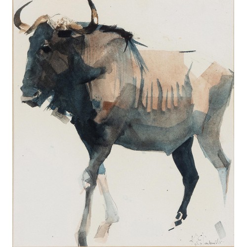 461 - Keith Eric Joubert (South African 1948 - 2013) WILDEBEEST; ANTELOPE; SABLE BUCK; DRINKING SABLE BUCK... 