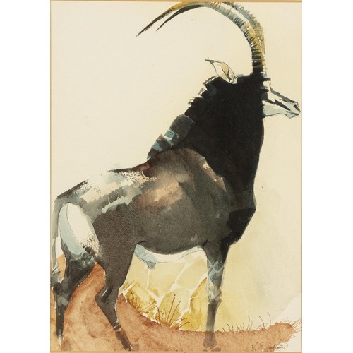 461 - Keith Eric Joubert (South African 1948 - 2013) WILDEBEEST; ANTELOPE; SABLE BUCK; DRINKING SABLE BUCK... 