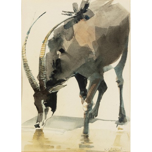 461 - Keith Eric Joubert (South African 1948 - 2013) WILDEBEEST; ANTELOPE; SABLE BUCK; DRINKING SABLE BUCK... 