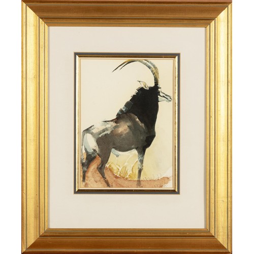 461 - Keith Eric Joubert (South African 1948 - 2013) WILDEBEEST; ANTELOPE; SABLE BUCK; DRINKING SABLE BUCK... 