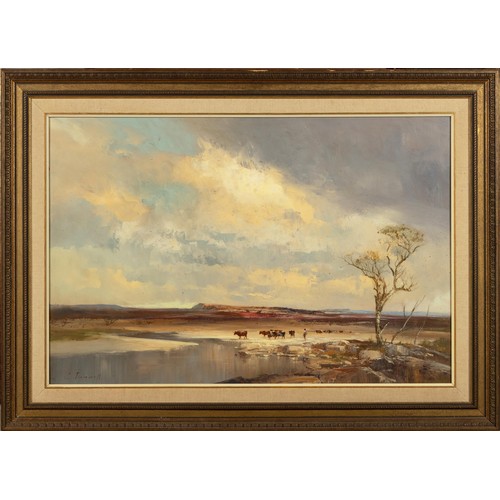 571 - Christopher Tugwell (South African 1938 - 2021) LANDSCAPE WITH GRAZING CATTLE