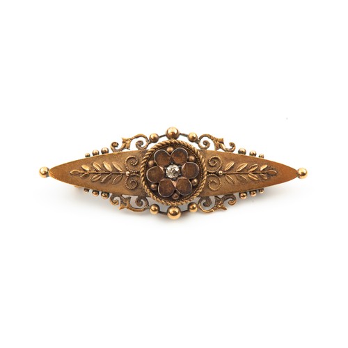 676 - A DIAMOND AND GOLD BROOCH