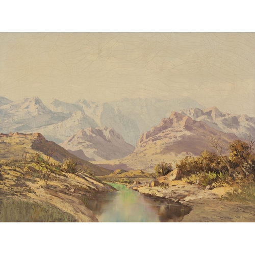 379 - Reginald A. Grattan (South African 20th Century) MOUNTAIN AND RIVER