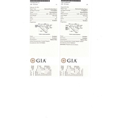 11001 - A PAIR OF 2.05 CT GIA CERTIFIED DIAMOND STUD EARRINGS, INVESTMENT QUALITY