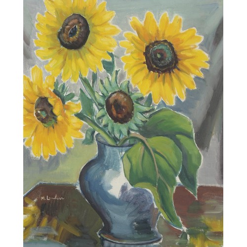 Maggie (Maria Magdalena) Laubser (South Africa 1886 - 1973) STILL LIFE WITH VASE AND SUNFLOWERS