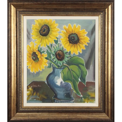 416 - Maggie (Maria Magdalena) Laubser (South Africa 1886 - 1973) STILL LIFE WITH VASE AND SUNFLOWERS