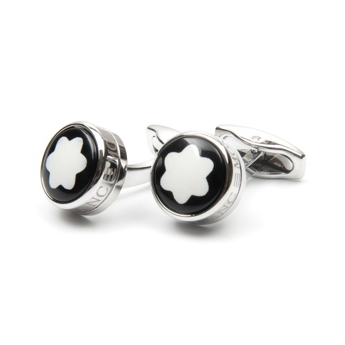 67 - A PAIR OF MONTBLANC SNOWCAP STAR CUFFLINKS