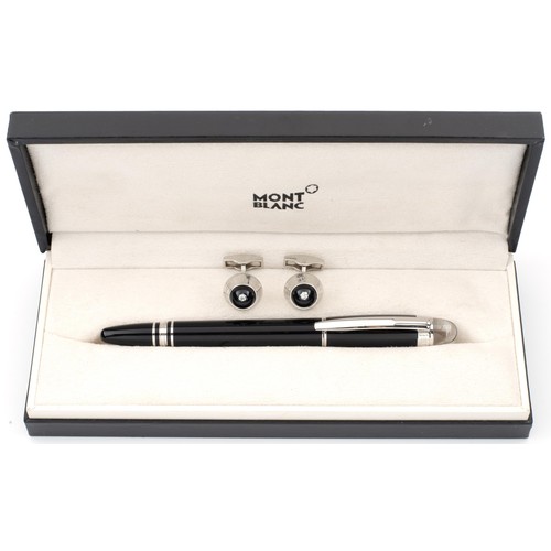 70 - A MONTBLANC MEISTERSTUCK BALLPOINT PEN WITH MATCHING CUFFLINKS