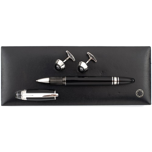 70 - A MONTBLANC MEISTERSTUCK BALLPOINT PEN WITH MATCHING CUFFLINKS