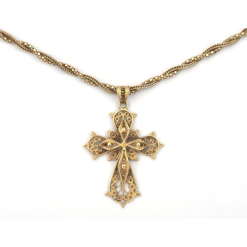 1320 - A CROSS PENDANT AND CHAIN