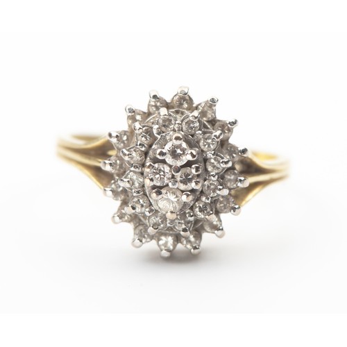 1291 - A DIAMOND CLUSTER RING