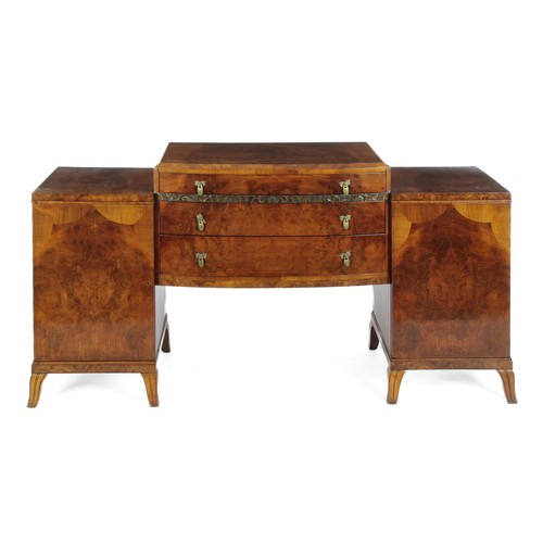 301 - A WALNUT-VENEERED SIDEBOARD, SHEPARD & BARKER LTD, JOHANNESBURG, MID 20TH CENTURY