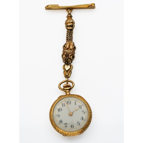 1116 - A LADY'S OPEN-FACED FOB WATCH