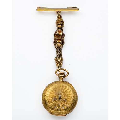 1116 - A LADY'S OPEN-FACED FOB WATCH