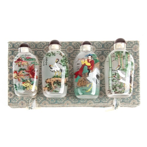 745 - CHINESE GLASS PAINTED SNUFF BOTTLES, POSSIBLY PEOPLE'S REPUBLIC OF CHINA, 1949 -