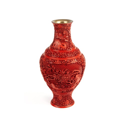 223 - A CHINESE CINNABAR VASE