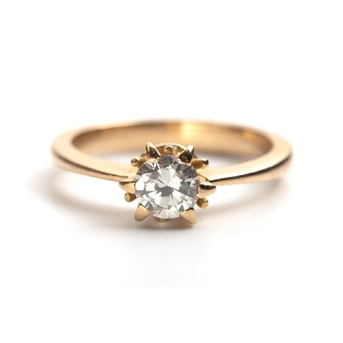 1294 - A DIAMOND SOLITAIRE RING, 0.55 CARATS