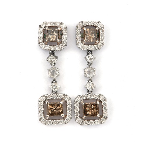 1306 - A PAIR OF NATURAL DIAMOND DROP EARRINGS