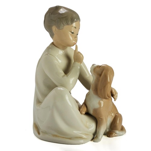 798 - A LLADRO FIGURE OF A BOY AND HIS DOG