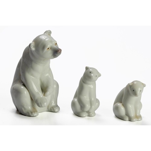 806 - THREE LLADRO POLAR BEARS