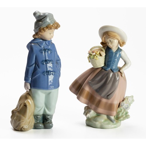 809 - TWO LLADRO FIGURES OF A BOY AND A GIRL