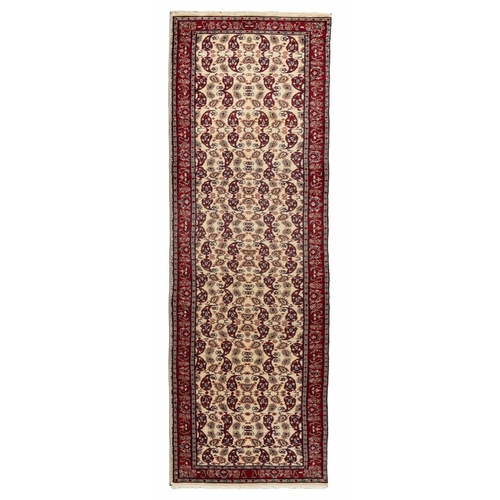 91 - A FINE SAROUK RUNNER 304 by 79cm