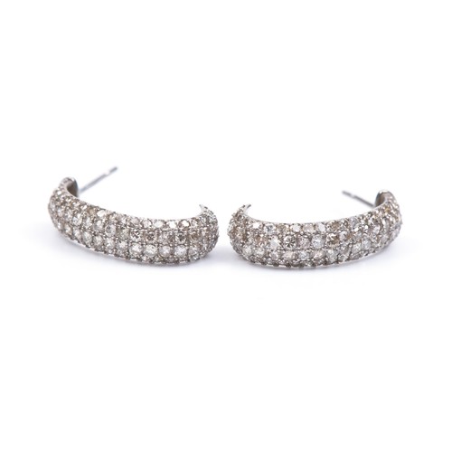 1307 - A CERTIFIED PAIR OF DIAMOND HOOP EARRINGS, 2.80 CARATS