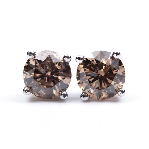 1309 - A PAIR OF DIAMOND STUDS, 2.34 CARATS CERTIFIED