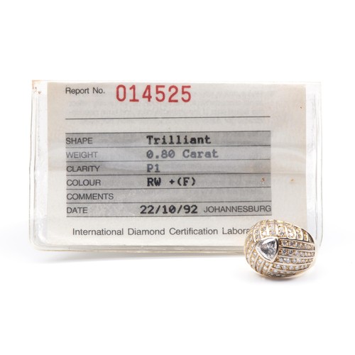 1007 - A CERTIFIED DIAMOND DRESS RING, 1.25 CARATS