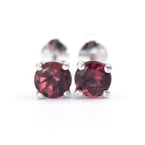 1302 - A PAIR OF TOURMALINE STUD EARRINGS, 0.95 CARATS