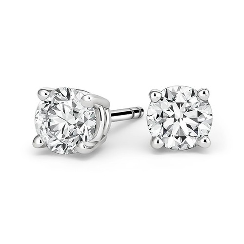 1310 - A PAIR OF DIAMOND STUD EARRINGS, 1.02 CARATS