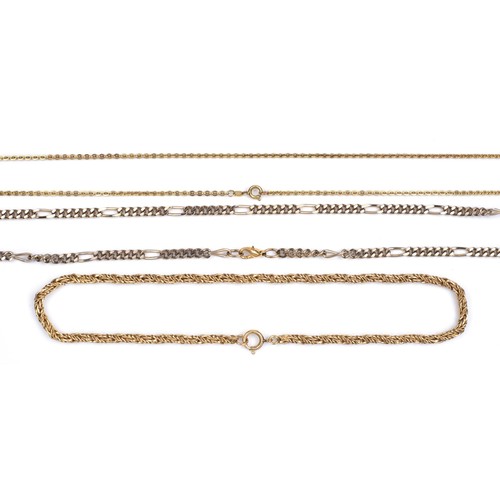 675 - A COLLECTION OF GOLD-PLATED CHAINS