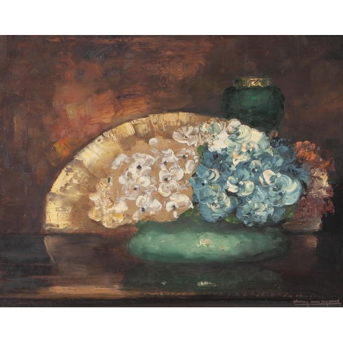 399 - Henry John Dykman (South African 1893 - 1972) STILL LIFE OF HYDRANGEAS