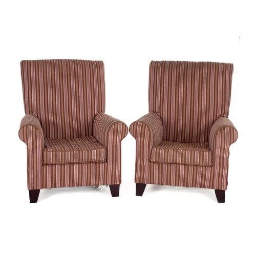 273 - A PAIR OF UPHOLSTERED ARMCHAIRS