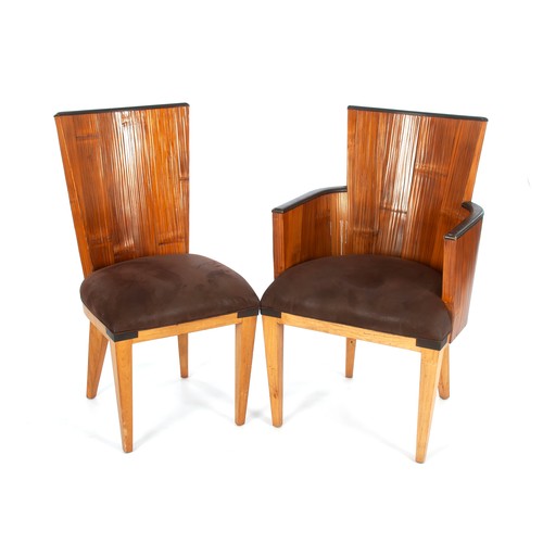 344 - A SET OF TEN BAMBOO DINING CHAIRS