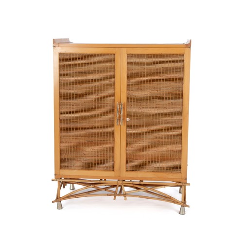 345 - A BAMBOO, CANE AND WICKER CABINET, GEORGE DA HAAST, BALI