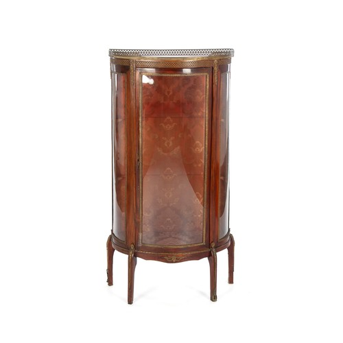 304 - A DEMI-LUNE GLASS-FRONT CABINET