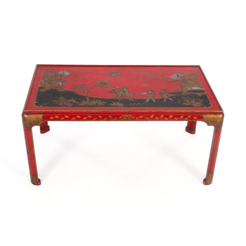 289 - A RED-PAINTED COFFEE TABLE